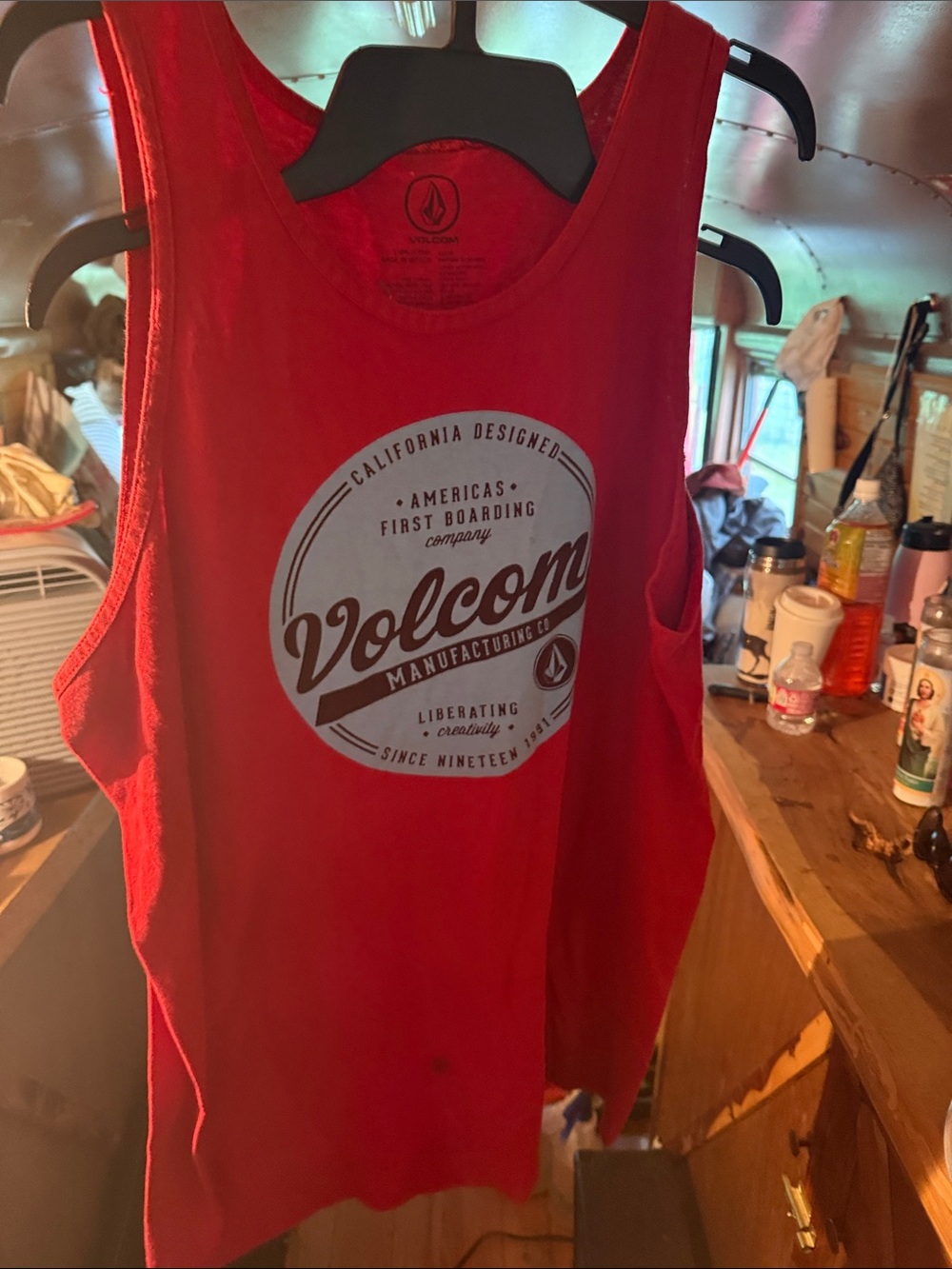Volcom Red Graphic Tank Top